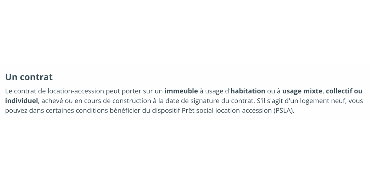 contrat location accession