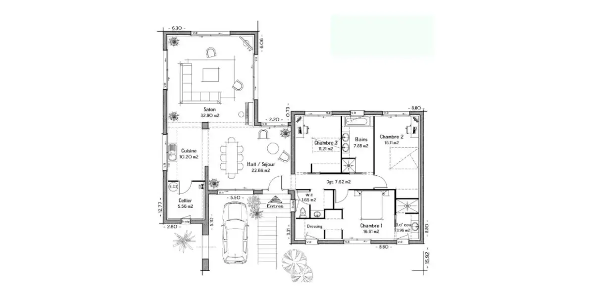 Maison plain pied construction en cubes