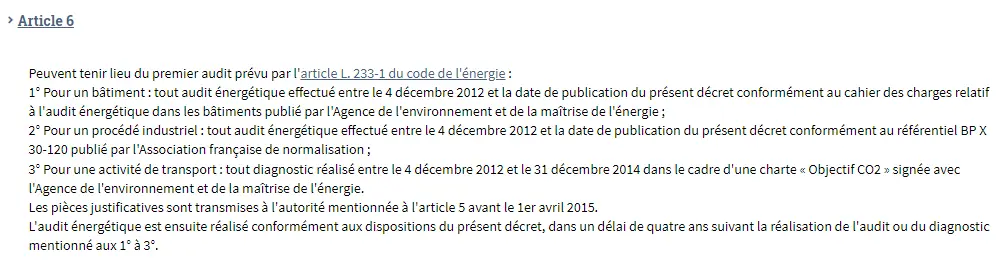 audit energetique entreprise loi