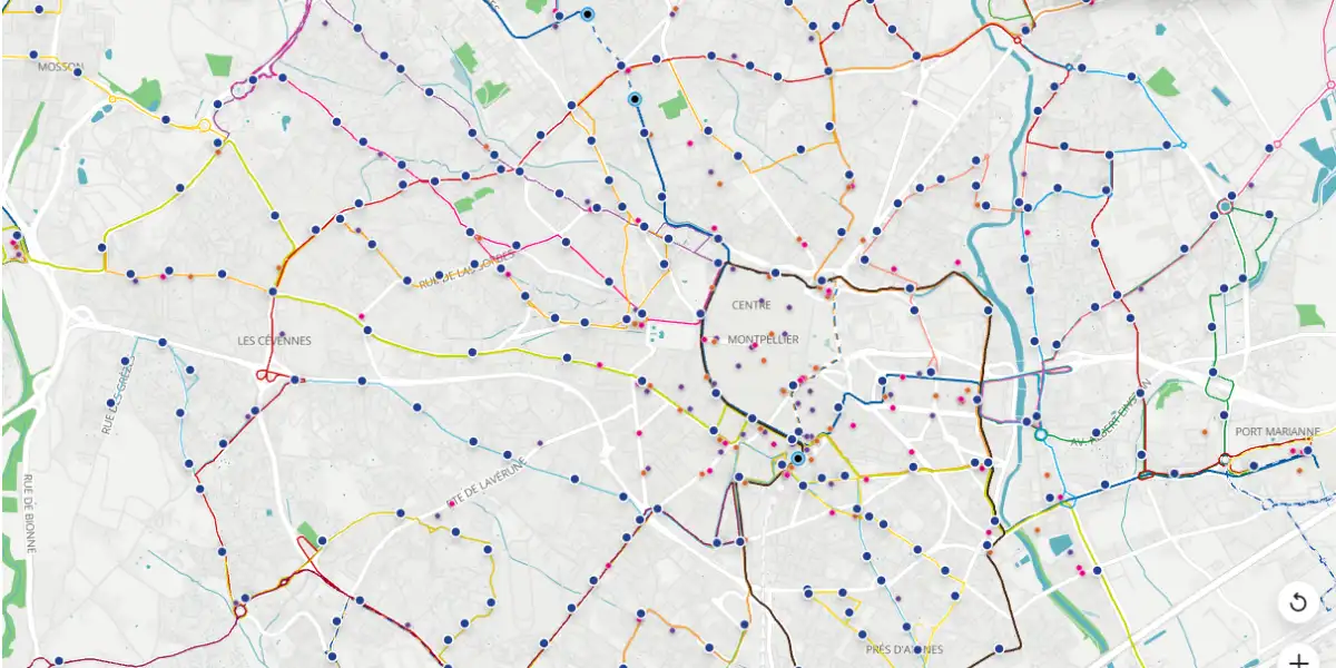 montpellier carte transports en commun