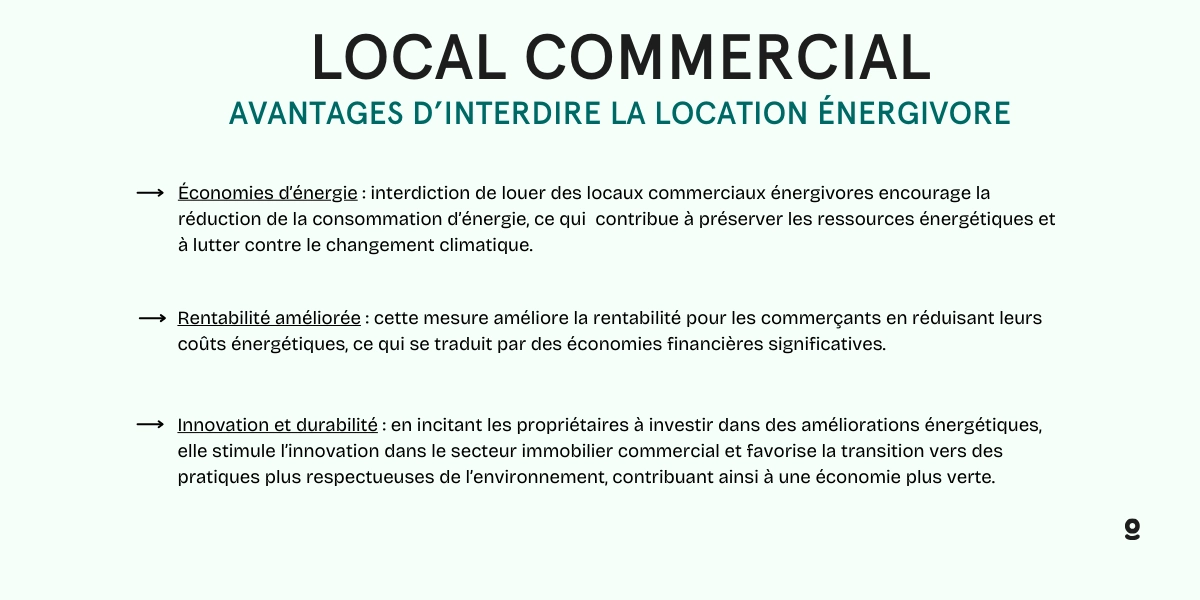 avantages interdire location local commercial dpe g